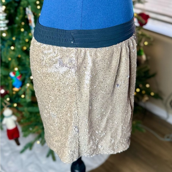 Zara Basic Metallic Gold Sequins Mini Shorts - Picture 7 of 13